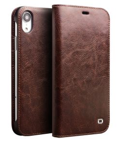 iPhone XR Classic Leather Wallet Brown Case.jpg