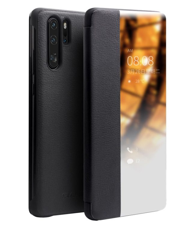 Leather Window View Flip Black Case for Huawei P30 Pro.jpg